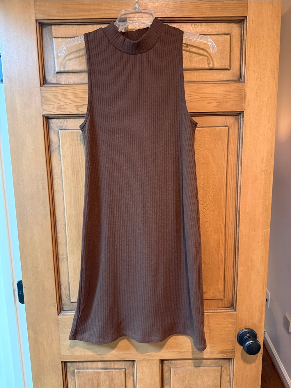 Old Navy Brown Sleeveless Ribbed Mock-Neck Mini Dress